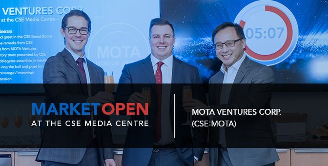 Mota Ventures Corp. Opens the Market at the CSE Media Centre